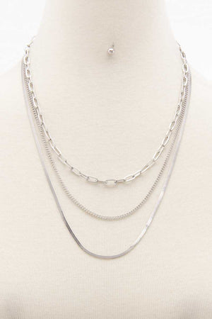 Flat Snake Chain Layered Necklace