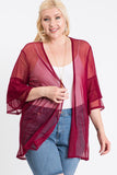Ruffle Sleeve Open Cardigan