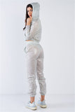 Grey Active Wear Nylon Sweatsuit Set