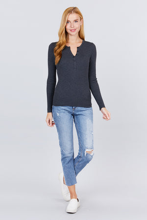 Viscose Henley Sweater