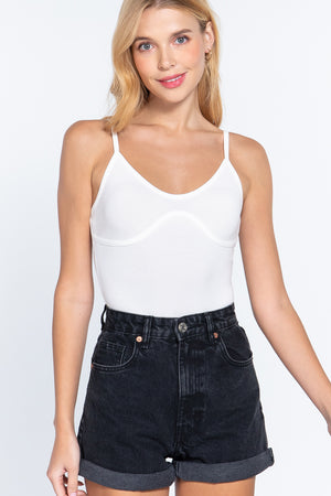 Bust Detail Cami Rib Bodysuit