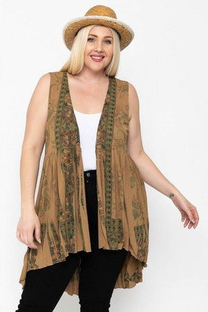 Long Flattering Silhouette Sleeveless Cardigan