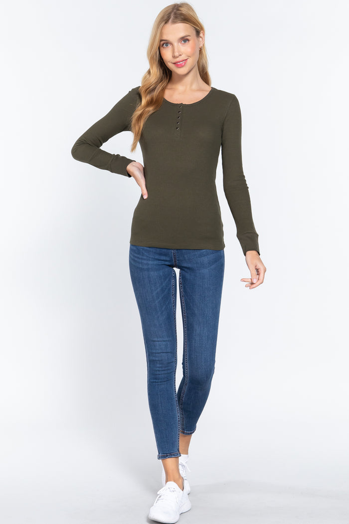 Long Slv Scoop Neck Thermal Top