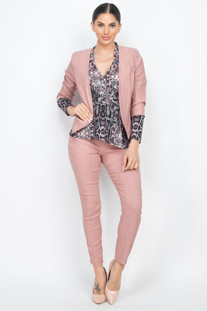 3/4 Sleeves Blazer & Capri Pants Set