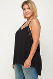 Plus Size, Clip Dot Solid Cami Tunic