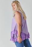 Plus Scoope Neck Sleeveless Ruffle Tunic