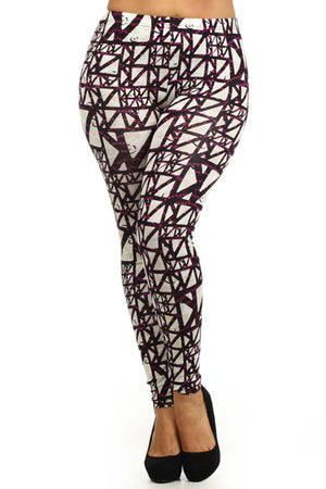 Optical Print, High Waist Leggings. Leggings Are Fully Lined. Cotton Spandex Printed Leggings