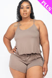 Plus Size Cami Top And Shorts Set