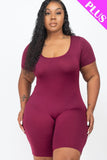 Plus Size Short Sleeve Bodycon Romper