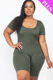 Plus Size Short Sleeve Bodycon Romper