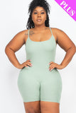 Plus Size Ribbed Bodycon Romper