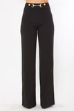 Waist Button And Buckle Detailed Fashion Pants