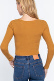 V-neck Front Knotted Crop Sweater