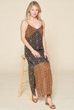 Mixed Printed Chiffon Maxi Slip Dress