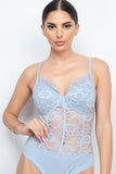 Semi-sheer Sweetheart Lace Bodysuit