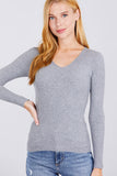 V-neck Viscose Rib Sweater