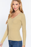 V-neck Viscose Rib Sweater