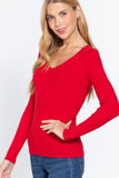 V-neck Viscose Rib Sweater