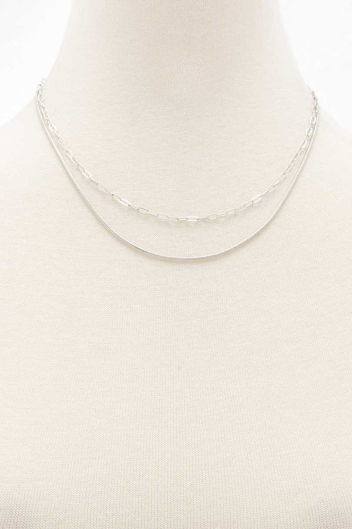 Oval Link Layered Necklace