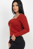 Shirred Square Neck Top