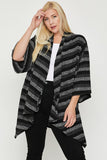 Kimono Style Striped Cardigan