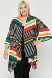 Kimono Style Striped Cardigan