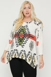 Geometric/tribal Sublimation Print Tunic Top