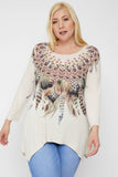 Geometric/tribal Sublimation Print Tunic Top