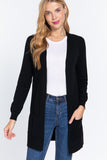 Raglan Slv Open Sweater Cardigan