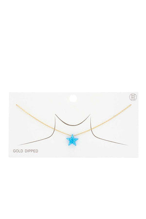 Iridescent Star Charm Gold Dipped Necklace