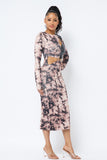 Tie Dye Long Sleeve Midi Dress