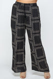 Bandanna Printed, Full Length Wide Leg Palazzo Pants