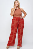 Bandanna Printed, Full Length Wide Leg Palazzo Pants