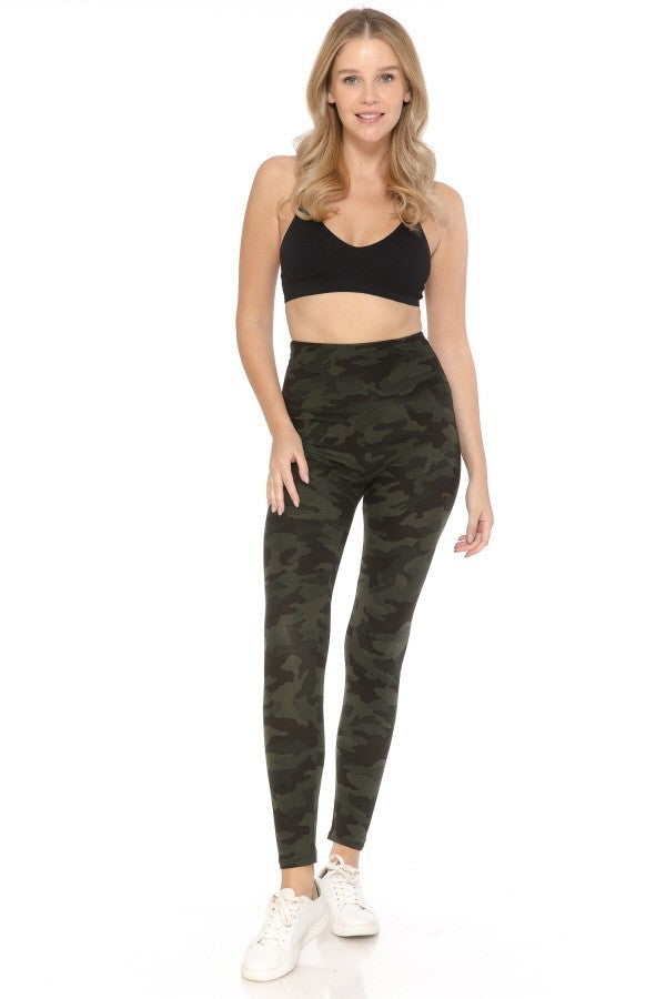 Long Yoga Style Banded Lined Tie Dye Printed Knit Legging With High Waist.