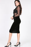 Asymmetrical Flower Velvet Skirt