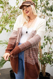 Long Sleeve Ombre Pocket Open Cardigan