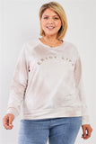 Plus Black & Grey Color Block Long Sleeve Self-tie Hood Lounge Sweatshirt