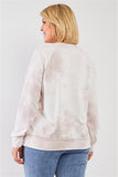 Plus Black & Grey Color Block Long Sleeve Self-tie Hood Lounge Sweatshirt