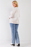Plus Black & Grey Color Block Long Sleeve Self-tie Hood Lounge Sweatshirt