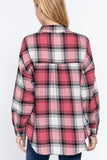 Long Slv Oversized Plaid Shirt