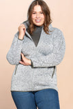 Solid Two-tone Knit Fleece Hoodie