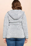 Solid Two-tone Knit Fleece Hoodie