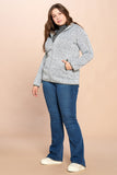 Solid Two-tone Knit Fleece Hoodie
