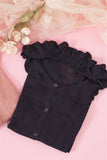 Round Neck Bertha Collar Button-front Cardigan