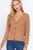 Long Slv V-neck Knit Cardigan