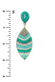 Multi Line Bead Tear Drop Earring