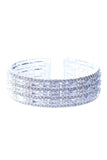 Rhinestone Cubic Zirconia Baguette Multi Row Bracelet