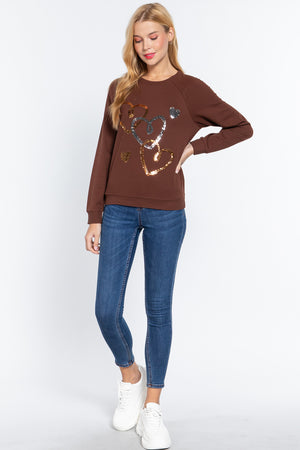 Sequins French Terry Pullover Top