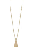 Bead Metal Rectangle Pendant Long Necklace
