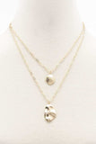 2 Layered Metal Chain Pendant Necklace